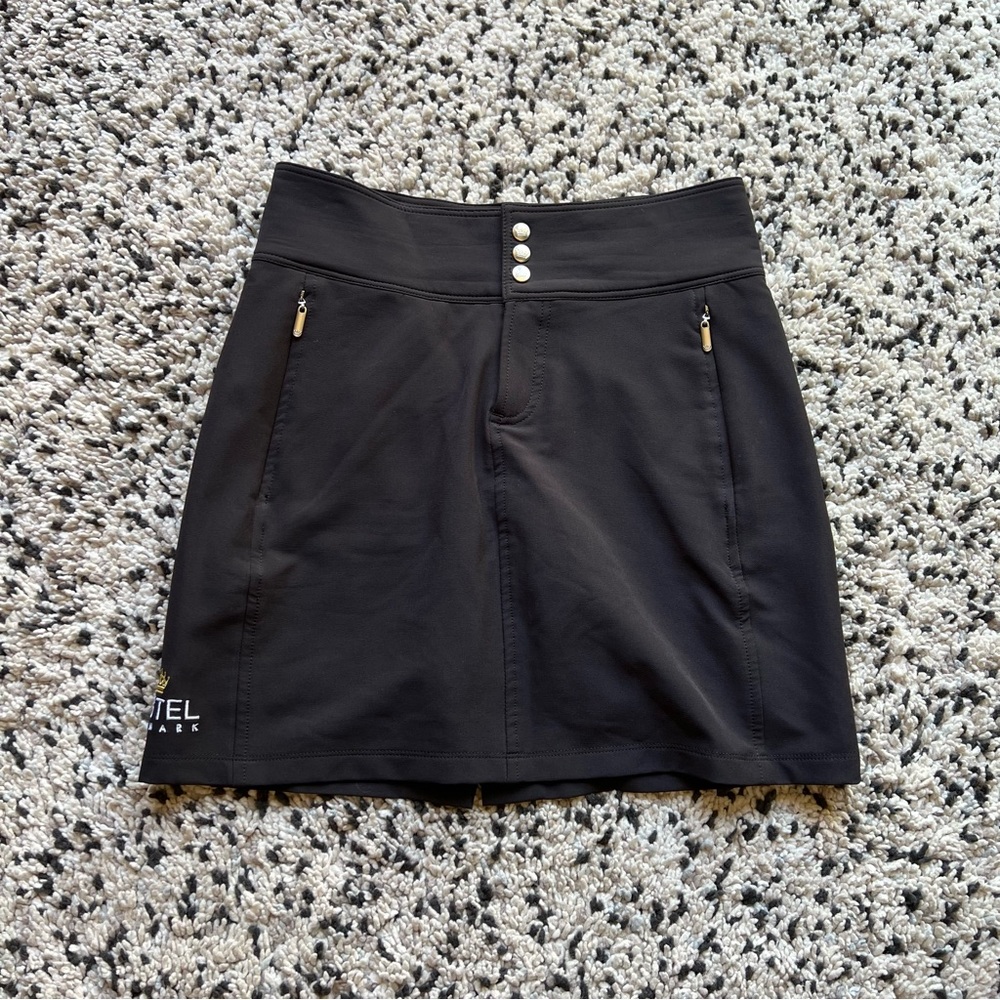 Black Athletic Skort with Zip Pockets
